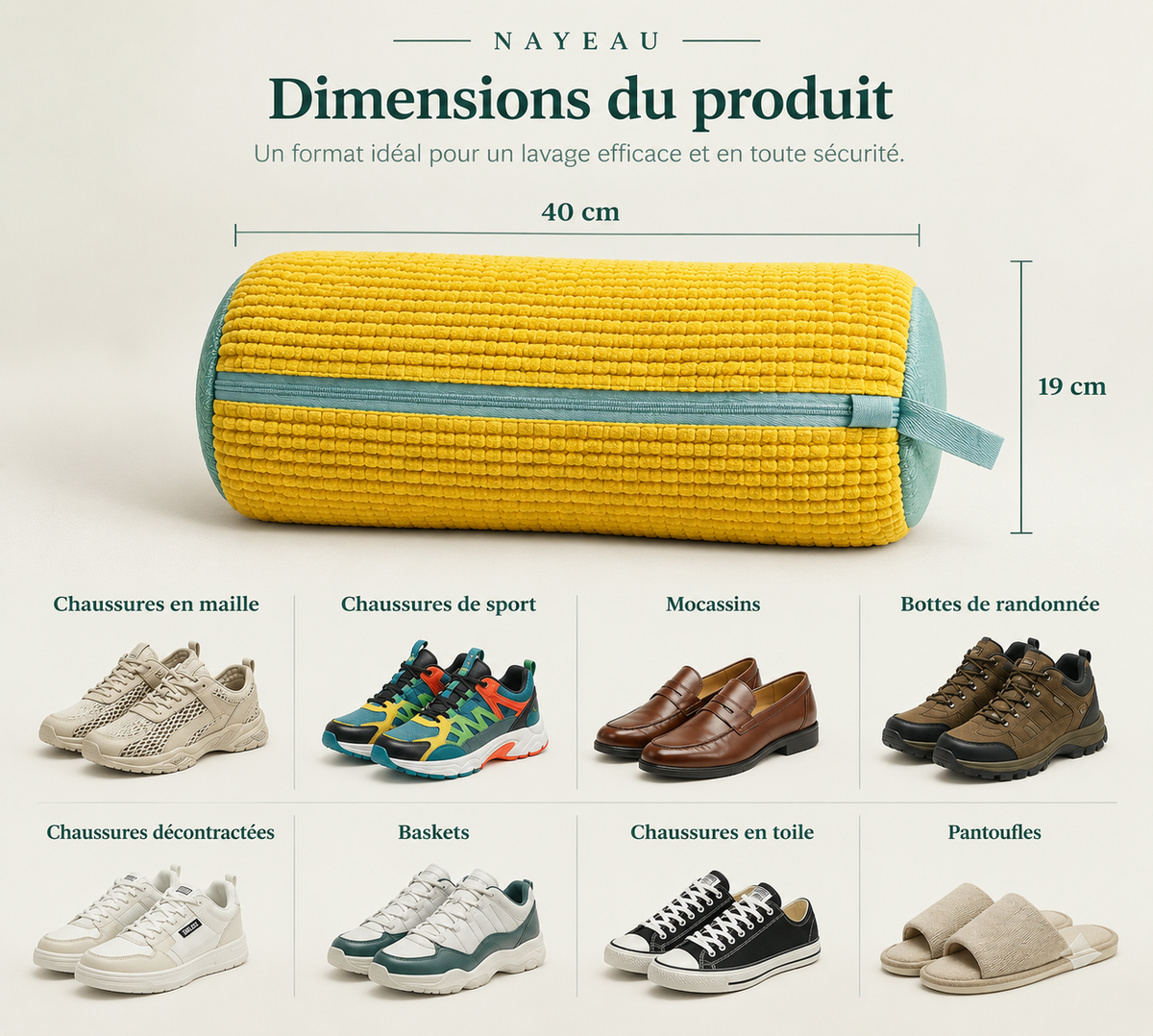 Sac de lavage et de protection pour chaussures - Nayeau (1 sac)